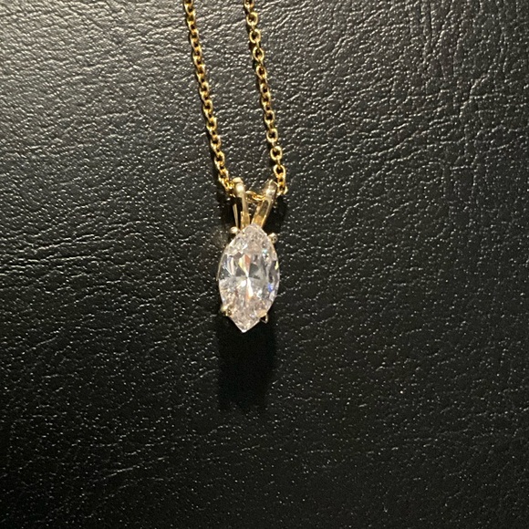 VALENTINE!! GORGEOUS! Diamond Nexus Marquise Cut Basket Set Pendant 0.76ct 🎁wbox - Picture 7 of 10